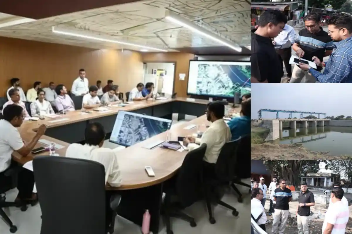 Divisional Commissioner Ashish Singh and Collector Roushan Kumar Singh reviewing Simhastha 2028 construction in Ujjain