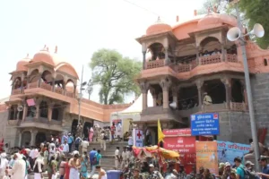 Family walking on ghat of river Kshipra Ujjain