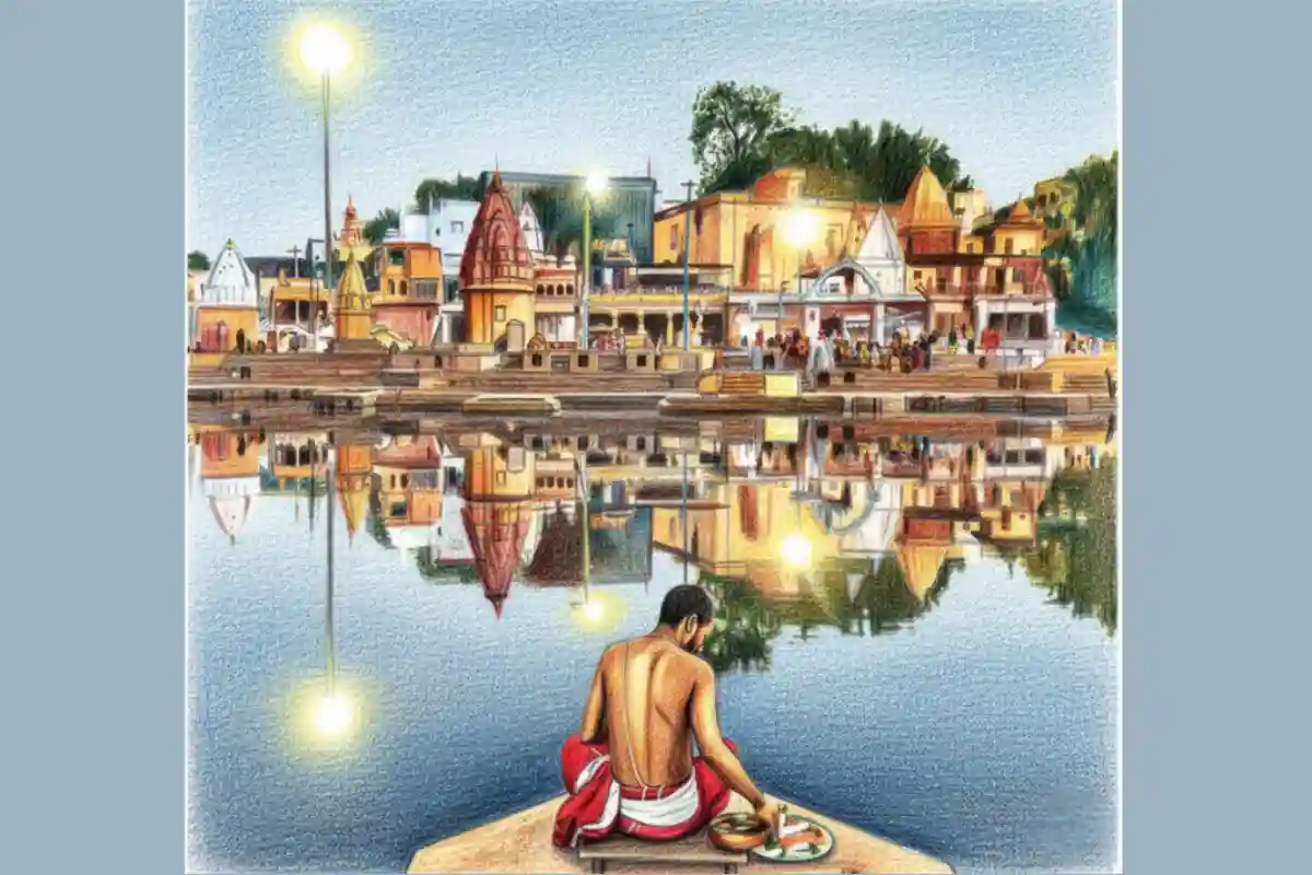 pilgrims Shipra river Ujjain morning ritual”