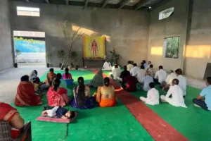 Night festival lights by river Kshipra Ujjain