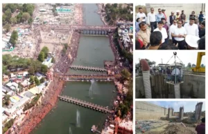 ₹20,000 Crore Push to Transform Ujjain Before Simhastha 2028 Aerial view of Ujjain’s Shipra River ghats under redevelopment ahead of Simhastha 2028.